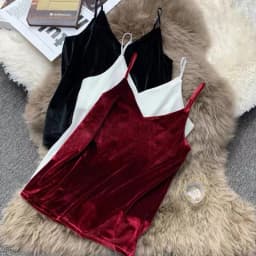Blusa Mujer Moda Fashion Sexy Women Velour Tank Crop Top Summer Korean Streetwear Gold Velvet Camisole Elegant Vest Plus Size