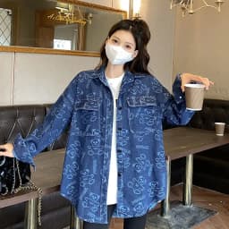 Denim Shirt Women's Korean Version Loose Mid-Length 2022 New Spring Net Red Design Niche Shirt Jacket Ladies Denim Jacket W3167