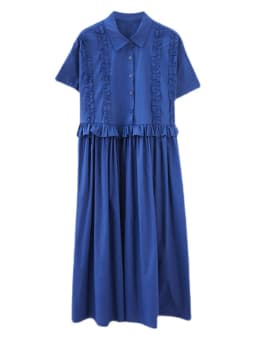 2026 Spring Summer New Patchwork Shirt Dresses For Women Short Sleeve Loose Casual Vintage Long Dress Fashion Elegant Clothing