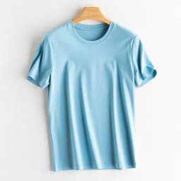 Women's T-Shirt, Short Sleeve, V Neck Tees, O Neck, Silk Cotton,Solid, Monochromatic, Summer Tops
