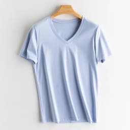Women's T-Shirt, Short Sleeve, V Neck Tees, O Neck, Silk Cotton,Solid, Monochromatic, Summer Tops