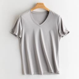 Women's T-Shirt, Short Sleeve, V Neck Tees, O Neck, Silk Cotton,Solid, Monochromatic, Summer Tops