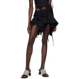 New Sexy Women Gothic Punk Irregular Skirts Solid Color Drawstring Tie-Up Ruched Ruffles Mini Skirt Summer Fashion Short Skirts