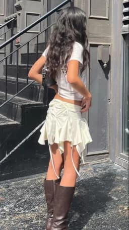 New Sexy Women Gothic Punk Irregular Skirts Solid Color Drawstring Tie-Up Ruched Ruffles Mini Skirt Summer Fashion Short Skirts