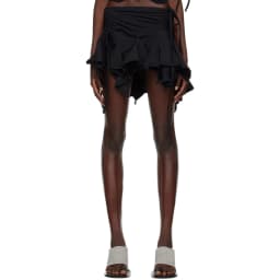 New Sexy Women Gothic Punk Irregular Skirts Solid Color Drawstring Tie-Up Ruched Ruffles Mini Skirt Summer Fashion Short Skirts
