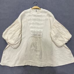 Johnature New Japanese High-quality Linen Blouses Summer Lace Court-style Lantern Sleeves Loose Vintage Shirt Women