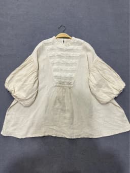 Johnature New Japanese High-quality Linen Blouses Summer Lace Court-style Lantern Sleeves Loose Vintage Shirt Women
