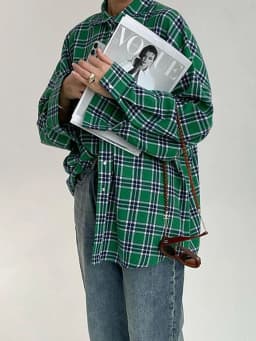 Mumaroho 2023 Autumn Winter Women Vintage Oversized Plaid Shirt Flannel Casual Long Sleeve Loose Fit Blouse Female