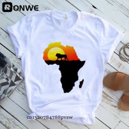 Creative Africa Map Printed T-shirt for Women Printed T-shirt Tops Oversized T Shirt Women Clothing Aesthetic Clothes