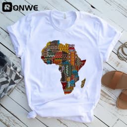 Creative Africa Map Printed T-shirt for Women Printed T-shirt Tops Oversized T Shirt Women Clothing Aesthetic Clothes