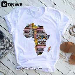 Creative Africa Map Printed T-shirt for Women Printed T-shirt Tops Oversized T Shirt Women Clothing Aesthetic Clothes