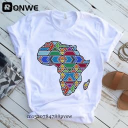 Creative Africa Map Printed T-shirt for Women Printed T-shirt Tops Oversized T Shirt Women Clothing Aesthetic Clothes