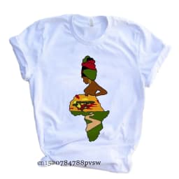 Creative Africa Map Printed T-shirt for Women Printed T-shirt Tops Oversized T Shirt Women Clothing Aesthetic Clothes