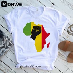 Creative Africa Map Printed T-shirt for Women Printed T-shirt Tops Oversized T Shirt Women Clothing Aesthetic Clothes