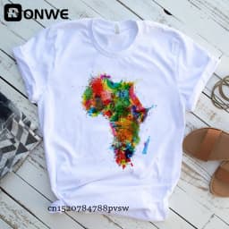 Creative Africa Map Printed T-shirt for Women Printed T-shirt Tops Oversized T Shirt Women Clothing Aesthetic Clothes