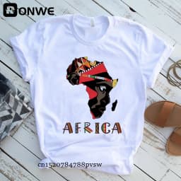 Creative Africa Map Printed T-shirt for Women Printed T-shirt Tops Oversized T Shirt Women Clothing Aesthetic Clothes