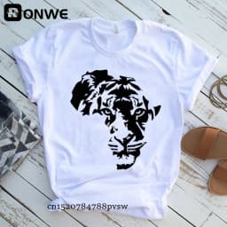 Creative Africa Map Printed T-shirt for Women Printed T-shirt Tops Oversized T Shirt Women Clothing Aesthetic Clothes
