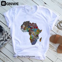 Creative Africa Map Printed T-shirt for Women Printed T-shirt Tops Oversized T Shirt Women Clothing Aesthetic Clothes