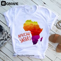 Creative Africa Map Printed T-shirt for Women Printed T-shirt Tops Oversized T Shirt Women Clothing Aesthetic Clothes