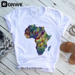 Creative Africa Map Printed T-shirt for Women Printed T-shirt Tops Oversized T Shirt Women Clothing Aesthetic Clothes