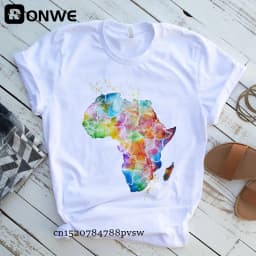 Creative Africa Map Printed T-shirt for Women Printed T-shirt Tops Oversized T Shirt Women Clothing Aesthetic Clothes