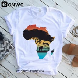 Creative Africa Map Printed T-shirt for Women Printed T-shirt Tops Oversized T Shirt Women Clothing Aesthetic Clothes