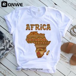 Creative Africa Map Printed T-shirt for Women Printed T-shirt Tops Oversized T Shirt Women Clothing Aesthetic Clothes