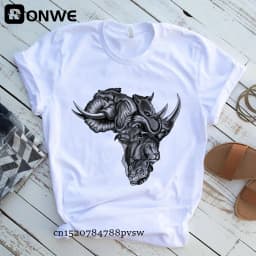 Creative Africa Map Printed T-shirt for Women Printed T-shirt Tops Oversized T Shirt Women Clothing Aesthetic Clothes