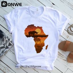 Creative Africa Map Printed T-shirt for Women Printed T-shirt Tops Oversized T Shirt Women Clothing Aesthetic Clothes