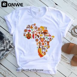 Creative Africa Map Printed T-shirt for Women Printed T-shirt Tops Oversized T Shirt Women Clothing Aesthetic Clothes