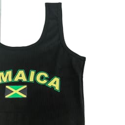 Women Sexy JAMAICA Vest Ribbed Slim Camis Sleeveless O Neck Tank Top Crop Tops 2024 Summer Female Casual Black Camisole T-shirt