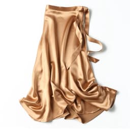 2026 Summer Lace-up One Piece Long Skirts High Waist A-Line Skirts Autumn Office Ladies Black Silk Satin Long Skirts Vestidos