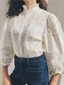 GypsyLady Boho Embroidery Lace Chic Blouses Shirts Summer Spring Women Hollow Out Long Sleeve Sexy Ladies Shirt Tops Blouses new