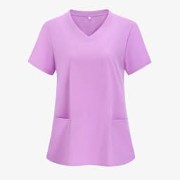XUANSHOW 1pcs Woven Working Wear Women Nurse Uniform Long Shirts Pocket Front Tops Casual Short Sleeve V Neck Women's Clothing
