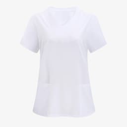 XUANSHOW 1pcs Woven Working Wear Women Nurse Uniform Long Shirts Pocket Front Tops Casual Short Sleeve V Neck Women's Clothing