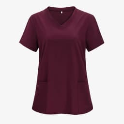 XUANSHOW 1pcs Woven Working Wear Women Nurse Uniform Long Shirts Pocket Front Tops Casual Short Sleeve V Neck Women's Clothing