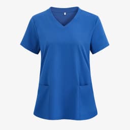 XUANSHOW 1pcs Woven Working Wear Women Nurse Uniform Long Shirts Pocket Front Tops Casual Short Sleeve V Neck Women's Clothing