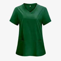 XUANSHOW 1pcs Woven Working Wear Women Nurse Uniform Long Shirts Pocket Front Tops Casual Short Sleeve V Neck Women's Clothing
