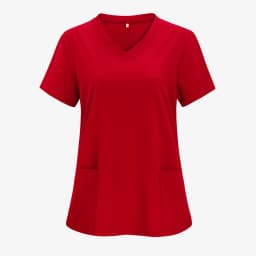 XUANSHOW 1pcs Woven Working Wear Women Nurse Uniform Long Shirts Pocket Front Tops Casual Short Sleeve V Neck Women's Clothing