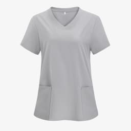 XUANSHOW 1pcs Woven Working Wear Women Nurse Uniform Long Shirts Pocket Front Tops Casual Short Sleeve V Neck Women's Clothing