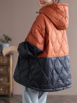 Amax luluE 2024 Winter Fashion Loose Quilted Design Jeacket Women Casual Warm Hooded Parkas Ladies Luxury Classic Big Size Coats