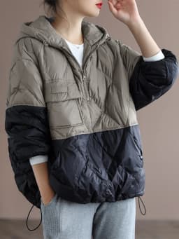 Amax luluE 2024 Winter Fashion Loose Quilted Design Jeacket Women Casual Warm Hooded Parkas Ladies Luxury Classic Big Size Coats