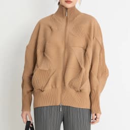 Miyake Pleated Coat High-end Fashion Temperament Women's 2024 New Handmade Flower Bud Bat Sleeve Zipper Cardigan Top