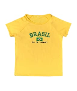 2024 Retro Street Aesthetic Baby T-shirt Women Green Brazil Letters Print Crop Tops Casual Slim Short Sleeve Y2k Clothes E-girls