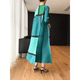 Miyake Pleated Geometric Print Dress for Women's 2024 Autumn New Original Designer Long Sleeve Pleated Loose Plus Size Dress