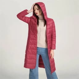 Schinteon Women Ultralight White Duck Down Long Jacket with Hood Casual Slim Autumn Winter Outwear 2026 New