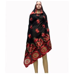 2026 Latest Hot Sales 100% Cotton Big Size Scarf African Women Hijab Scarf Embrodiery Muslim Scarf For Pray On Wholesale Price