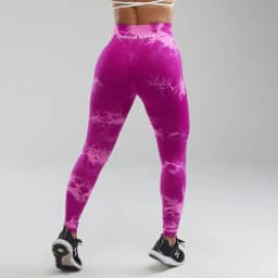 INNOVA WEAR Women Tie-Dye Yoga Pants Brown Purple Lightning Marble Scrunch Butt Leggings Women Gym Fitness Leggins Workout Pants