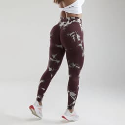 INNOVA WEAR Women Tie-Dye Yoga Pants Brown Purple Lightning Marble Scrunch Butt Leggings Women Gym Fitness Leggins Workout Pants