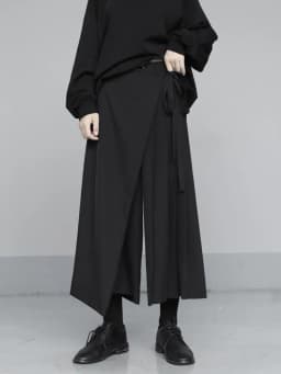 Zoki Vintage Black Y2K Pants Women Harajuku High Waist Gothic Wide Leg Pant Skirt Streetwear Bf Bandage Patchwork Korean Pants